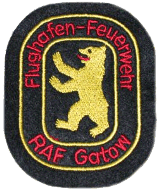 Ärmelabzeichen Werkfeuerwehr Flughafenfeuerwehr RAF Gatow (gold)